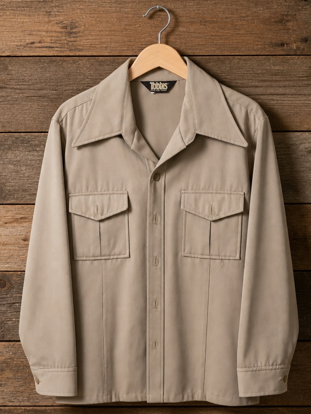 Tobias  Light Taupe Button-Up Shirt Jacket